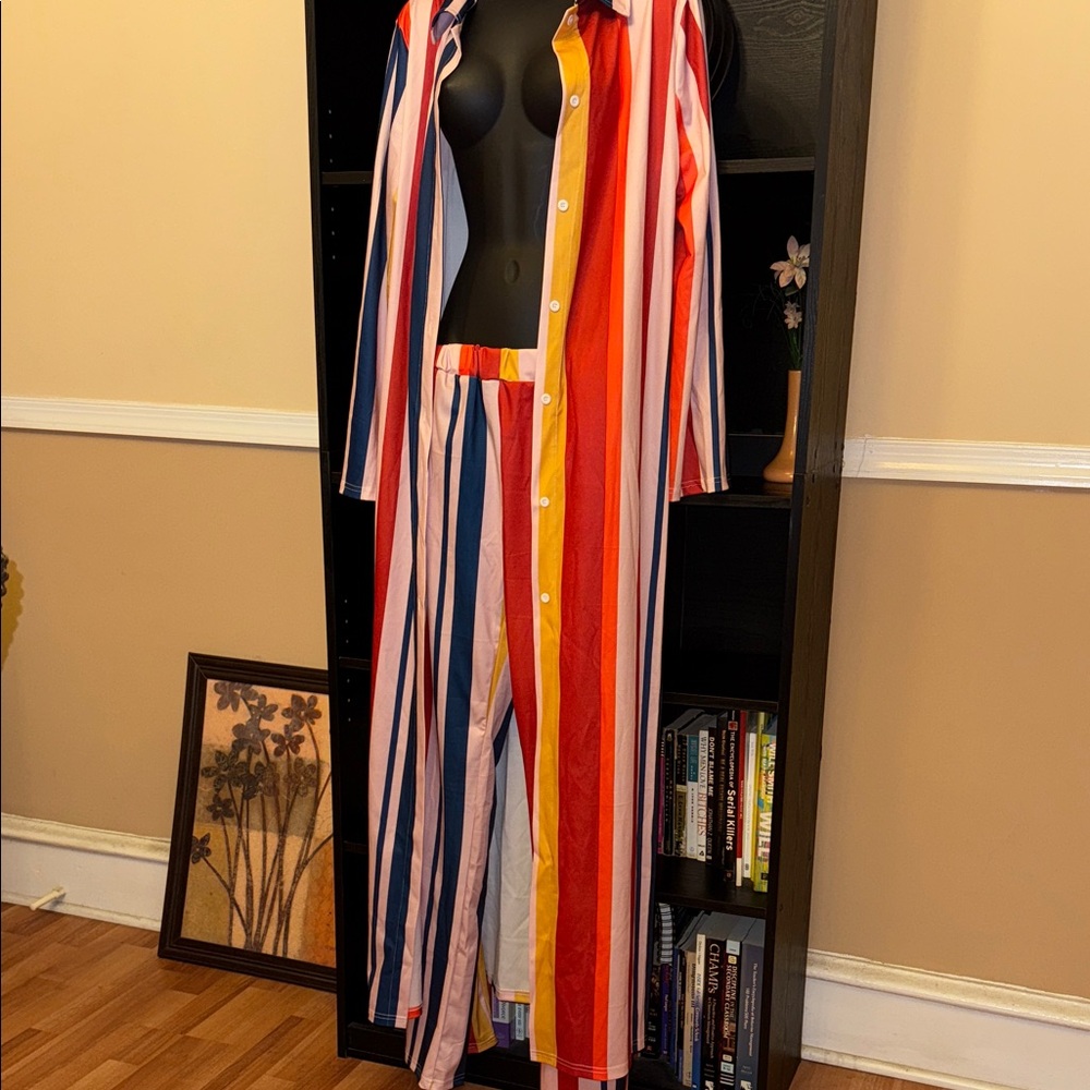 Colorful Striped Women's pants set